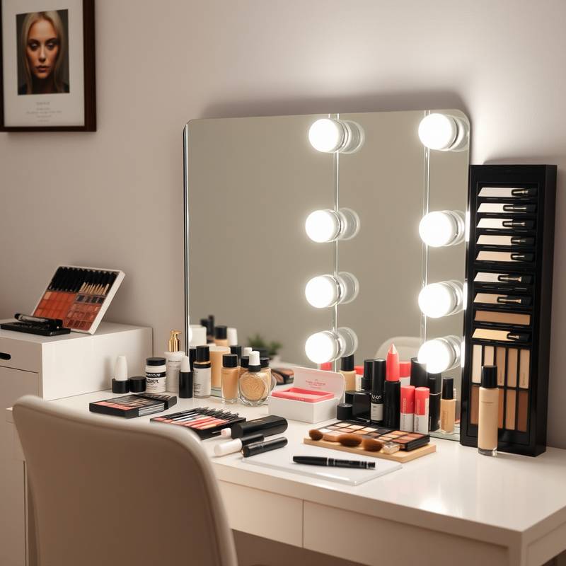 Illustration of a makeup station